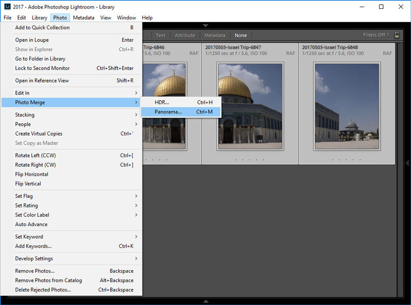 پانوراما در لایتروم