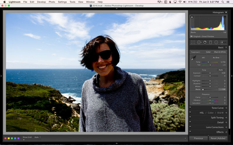 تنظیم روشنایی تصویر در لایتروم