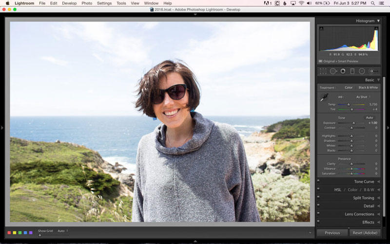 تنظیم روشنایی تصویر در لایتروم