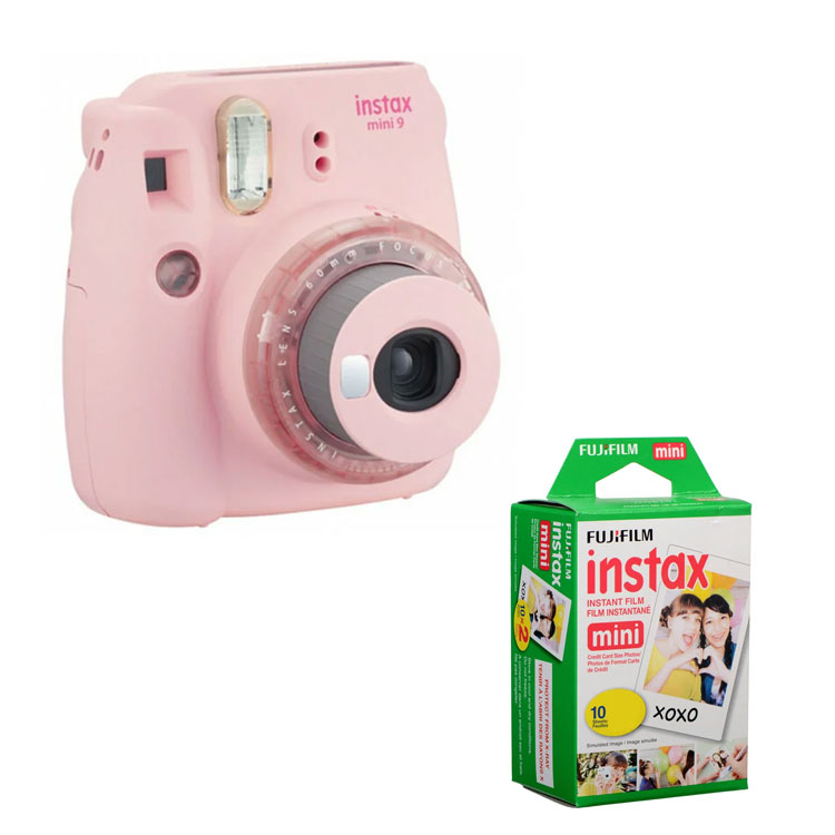 دوربین فوجی Fujifilm instax mini 9 Clear Pink + کاغذ 20 تایی
