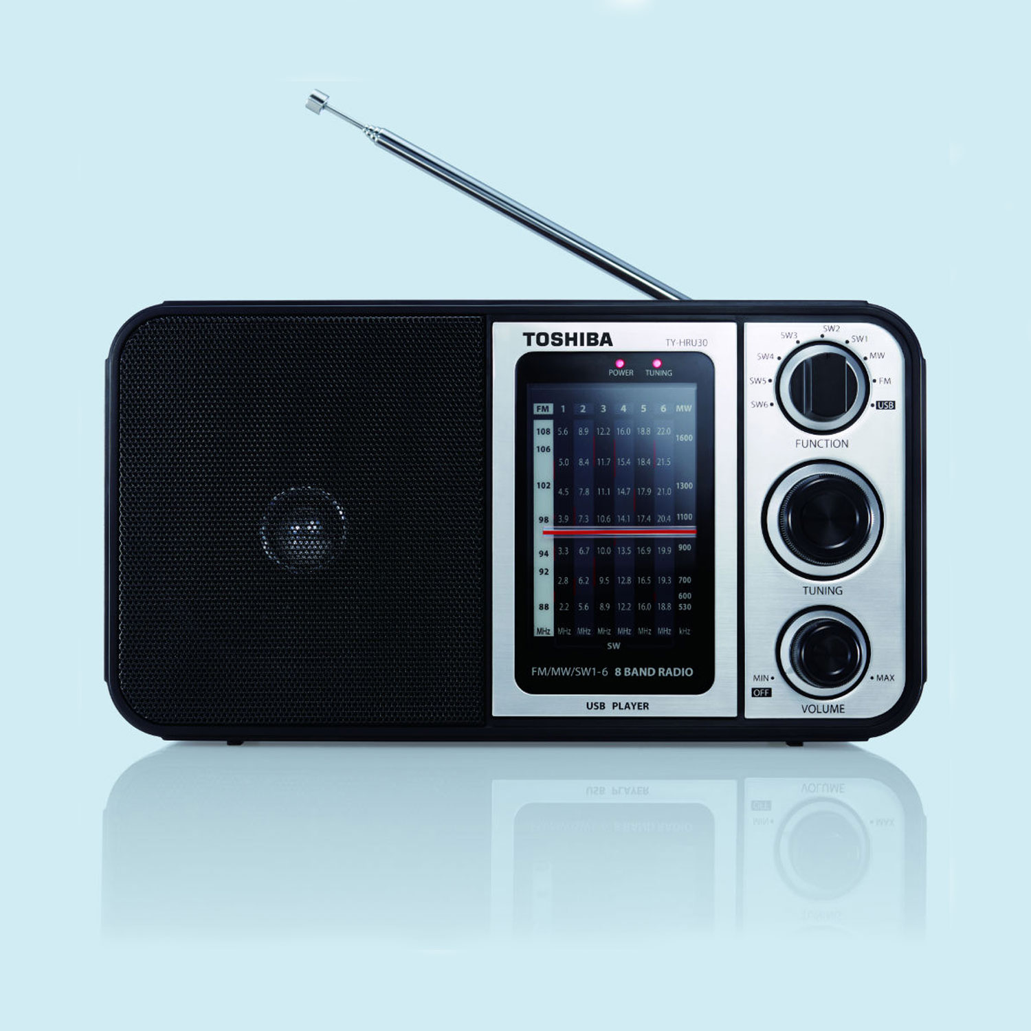 رادیو توشیبا Toshiba Multi Band Radio With USB TY-HRU30 Black