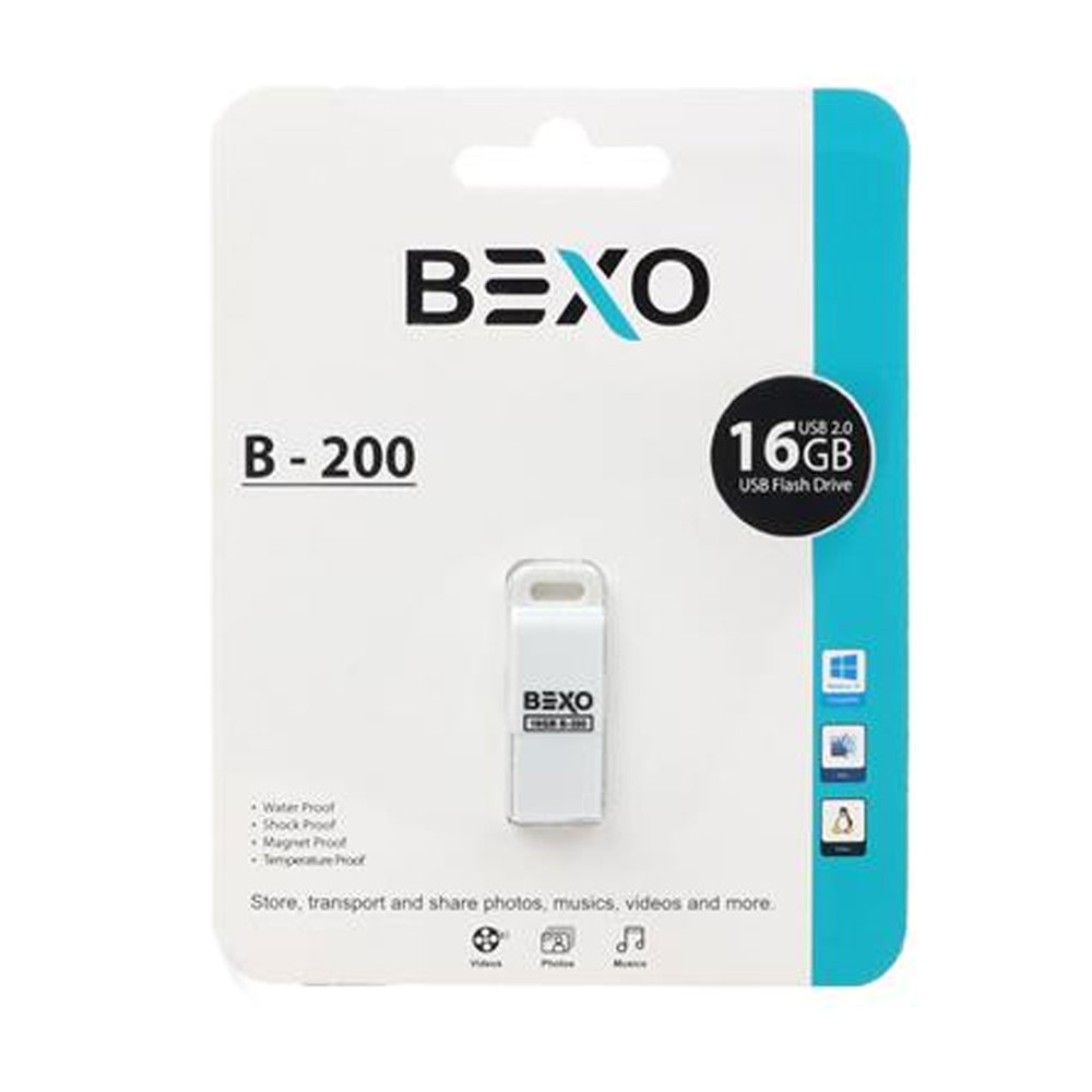 قیمت + مشخصات فلش مموری بکسو مدل B-200 ظرفیت 16 گیگابایت BEXO B-200 Flash Drive ⭐ خرید فلش مموری با بهترین قیمت