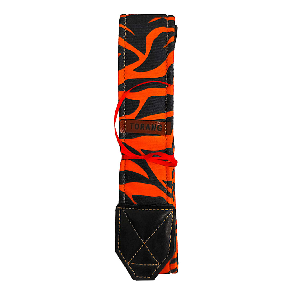 بند دوربین ترنگ مشکی نارنجی طرح آتش Torang Camera Strap