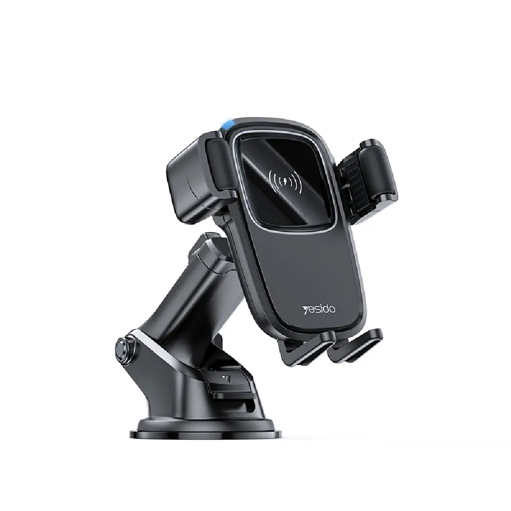 هولدر موبایل و شارژر یسیدو YESIDO c187 Phone Holder |نحوه اتصال هولدر از طریق پایه چسبی و اتصال گوشی به هولدر به صورت مگنتی است.