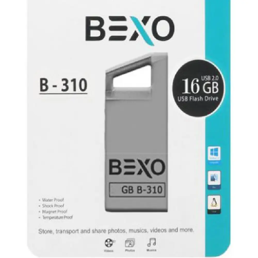 قیمت + مشخصات | بهترین قیمت برای خرید فلش مموری بکسو BEXO B-310 Flash Memory 16GB Silver | خرید فلش مموری با بهترین قیمت