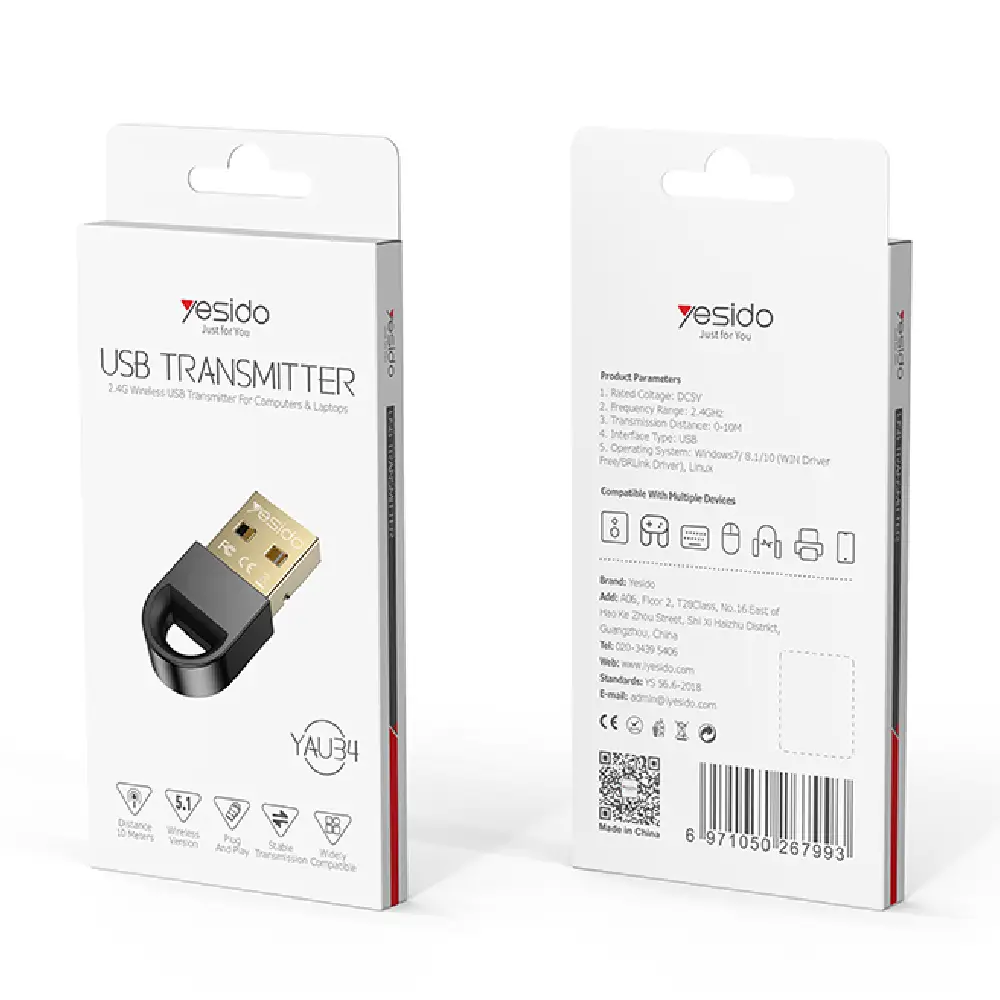 گیرنده بلوتوثی یسیدو Yesido YAU34 Bluetooth USB Transmitter