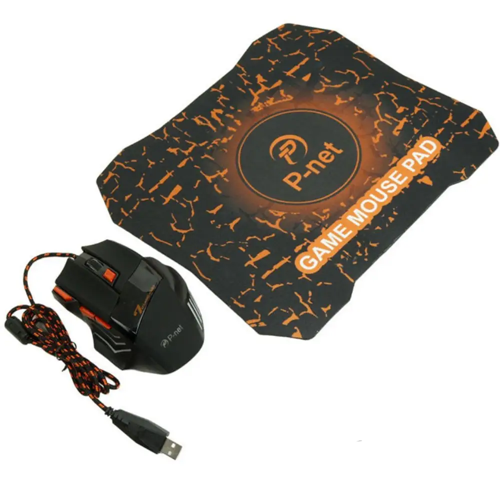 تحویل سریع | بهترین قیمت برای خرید ماوس گیمینگ به همراه ماوس پد پی نت P-net GM Gaming Mouse | مشاوره تخصصی در نورنگار 0217356