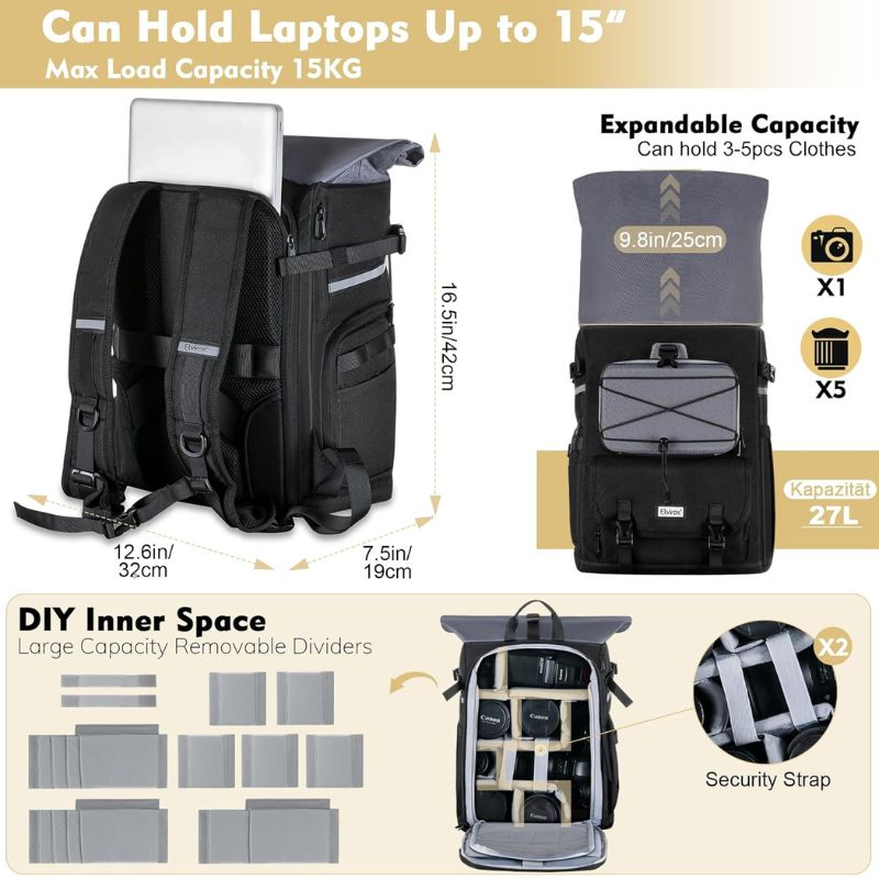 کوله پشتی دوربین الويروس ELviros Camera backpack