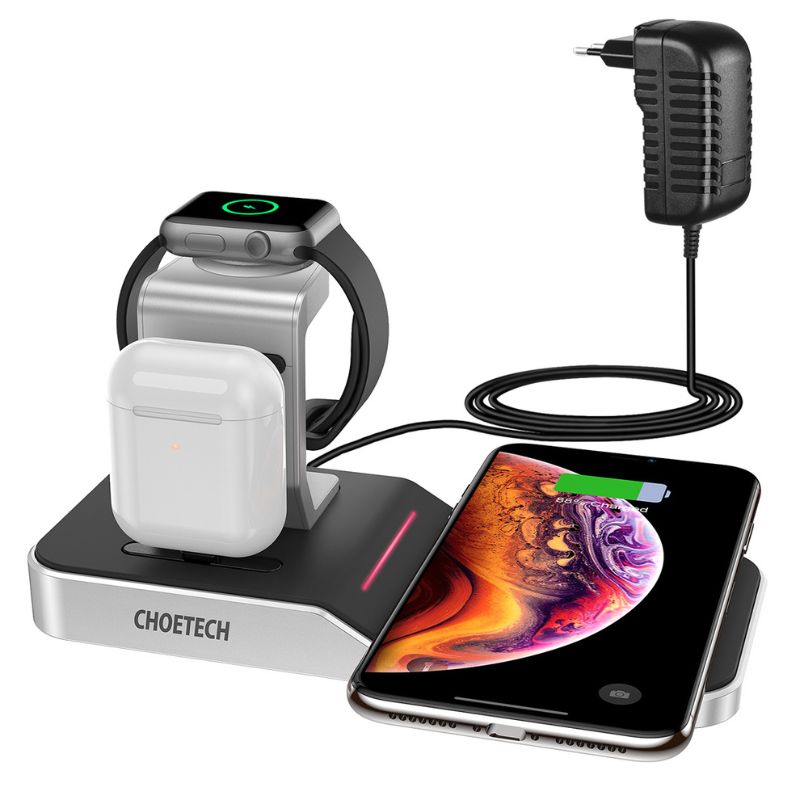 استند شارژر بی‌سیم چویتک Choetech T316 4 in 1 iPhone + Apple Watch