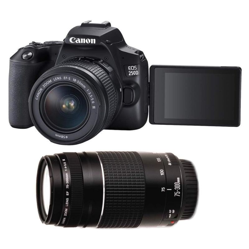 بیمه و گارانتی + تحویل 1 روزه | مشخصات فنی + بهترین قیمت برای خریددوربین کانن Canon EOS 250D + 18-55 mm+75-300 mm | مشاوره رایگان و تخصصی خرید 0217356