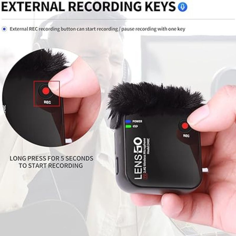 میکروفون بی سیم LENSGO 348C 2.4G Wireless Lavalier Microphone