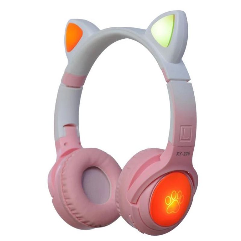 تحویل 1 روزه تهران | مشخصات فنی + بهترین قیمت برای خرید هدفون بی سیم طرح گربه ای XY-226 Headset Kids ⭐ مشاوره رایگان و تخصصی 0217356