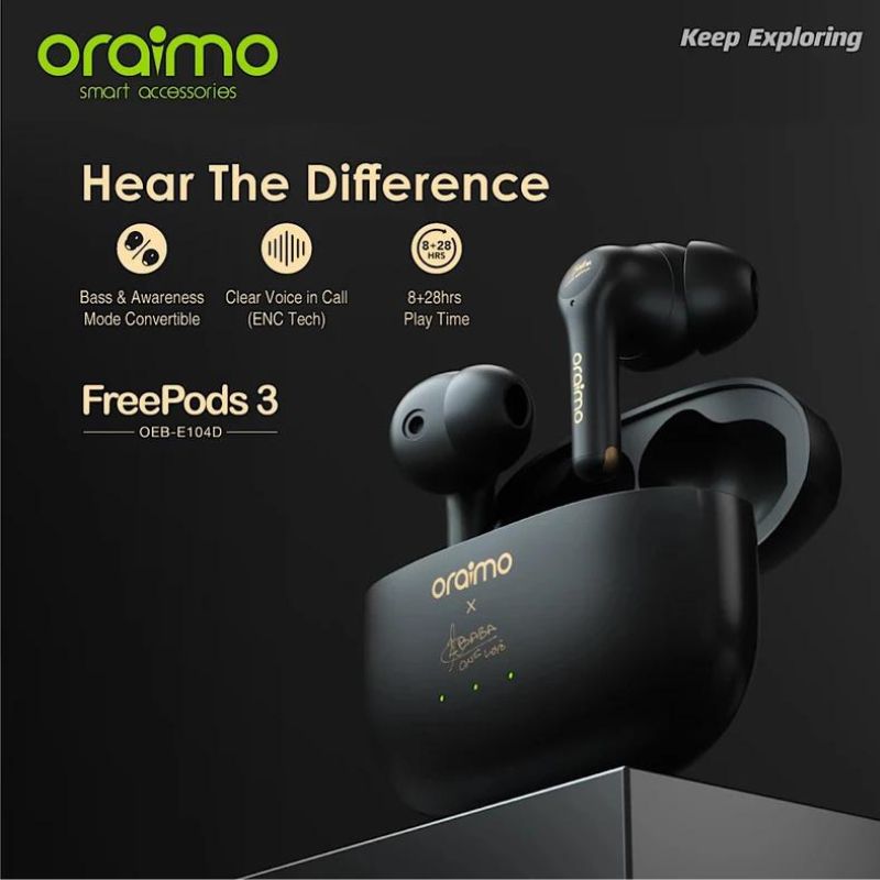 هدفون بی سیم اورایمو Oraimo FreePods 3 Wireless Headphone Black