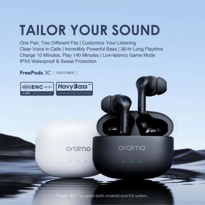 هدفون بلوتوثی اورایمو Oraimo FreePods 3C Wireless Headphone White