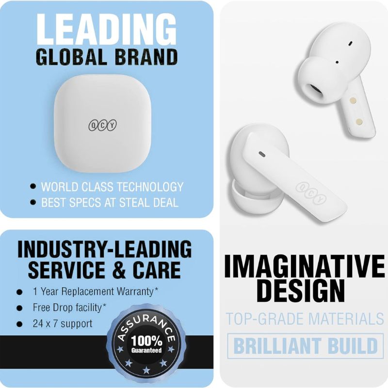 هدفون بلوتوثی کیو سی وای QCY HT05 White bluetooth headphones