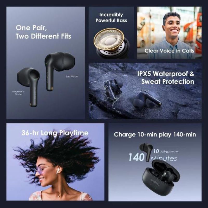 هدفون بلوتوثی اورایمو Oraimo FreePods 3C Wireless Headphone Black