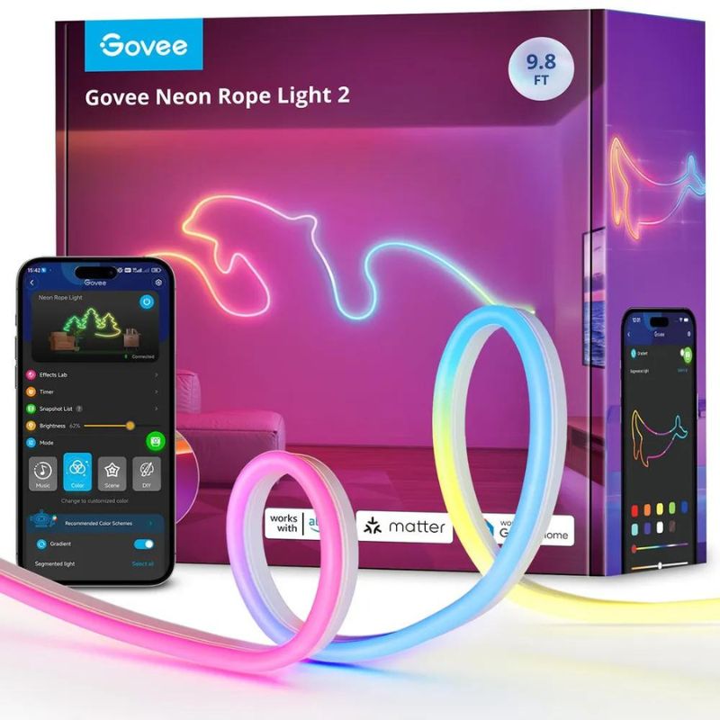 بهترین قیمت برای ریسه هوشمند گووی Govee H61D3 Neon Lights LED Lighting| مشاوره رایگان و تخصصی خرید در نورنگار ☎️0217356