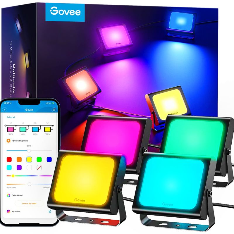 بهترین قیمت برای لامپ هوشمند گووی Govee RGBICWW LED Smart Flood Lights| مشاوره رایگان و تخصصی خرید در نورنگار ☎️0217356