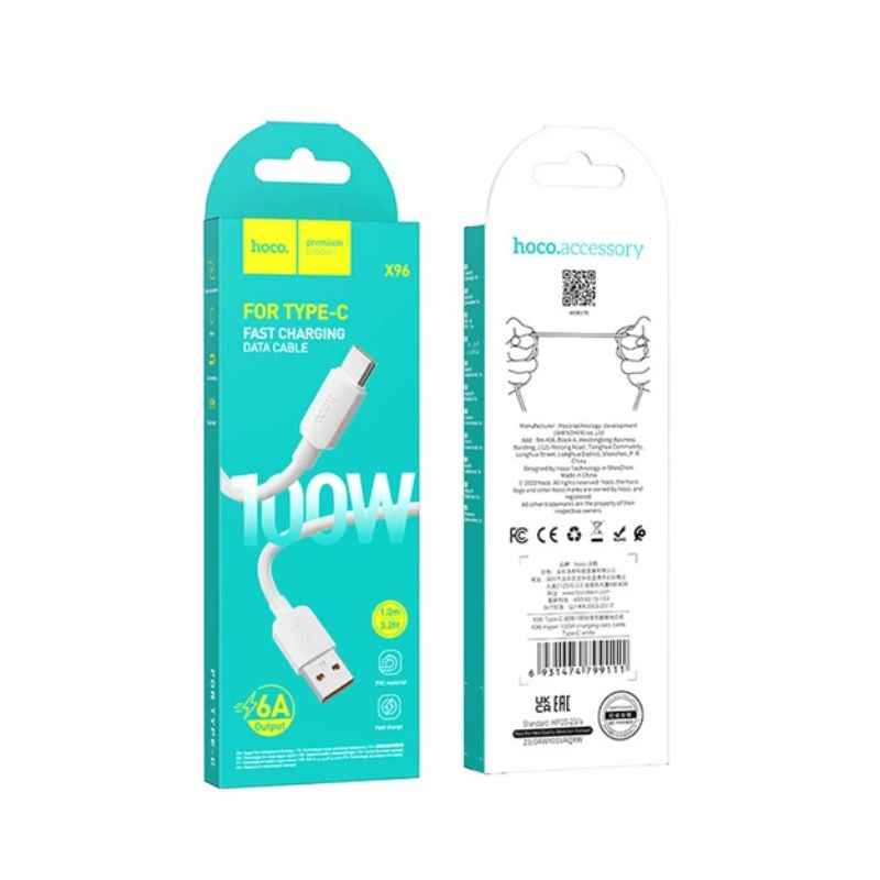 کابل تبدیل USB به USB-C هوکو Hoco X96 100W USB to USB-C Cable