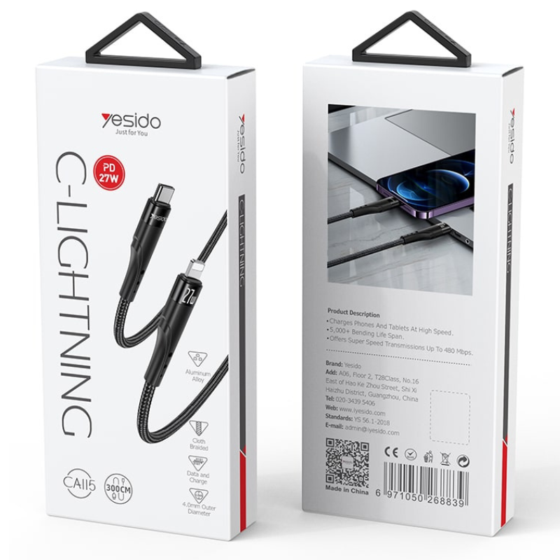 کابل تبدیل Type-C به لایتنینگ یسیدو Yesido CA115 TypeC To Lightning