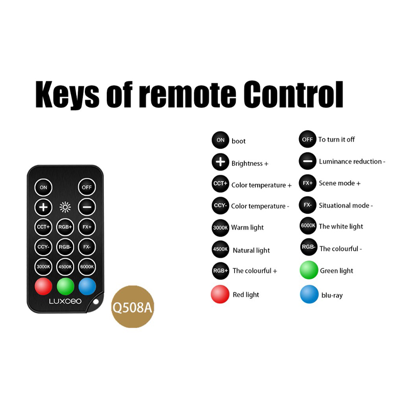 نور باتومی لاکسیو Luxceo Q508A RGBWW LED Video Light