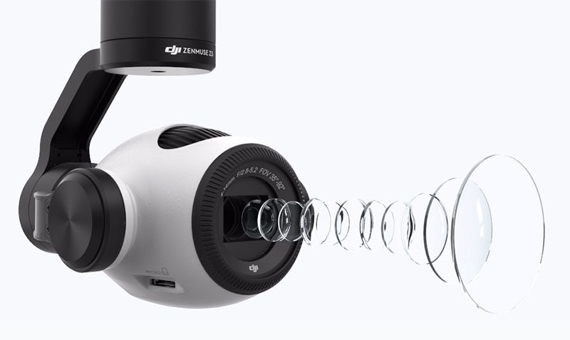 دوربین Zenmuse Z3، اولین دوربین هوایی با قابلیت زوم