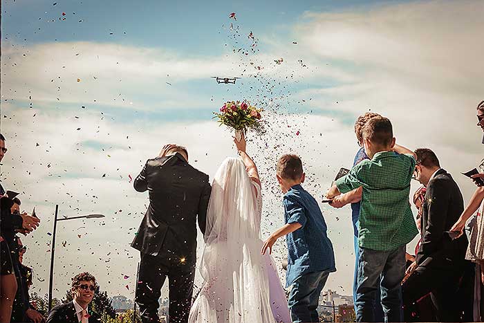 عکاسی عروسی با پهپاد