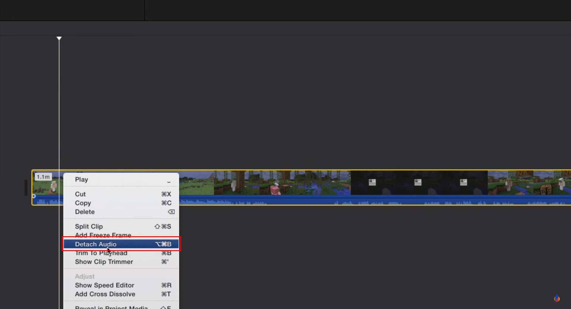حذف صدا از ویدئو در سیستم‌عامل مکینتاش با استفاده از iMovie