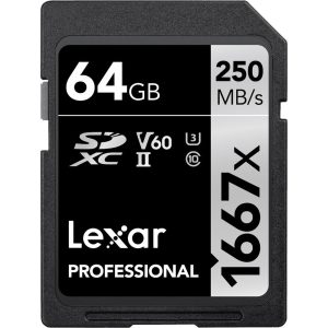 کارت حافظه لکسار Lexar 64GB Professional 1667x UHS-II SDXC