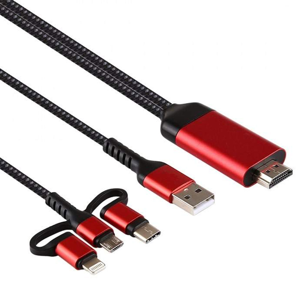 کابل تبدیل HDMI/USB به MicroUSB/USB-C/لایتنینگ نیتو مدل NT-HDMI01