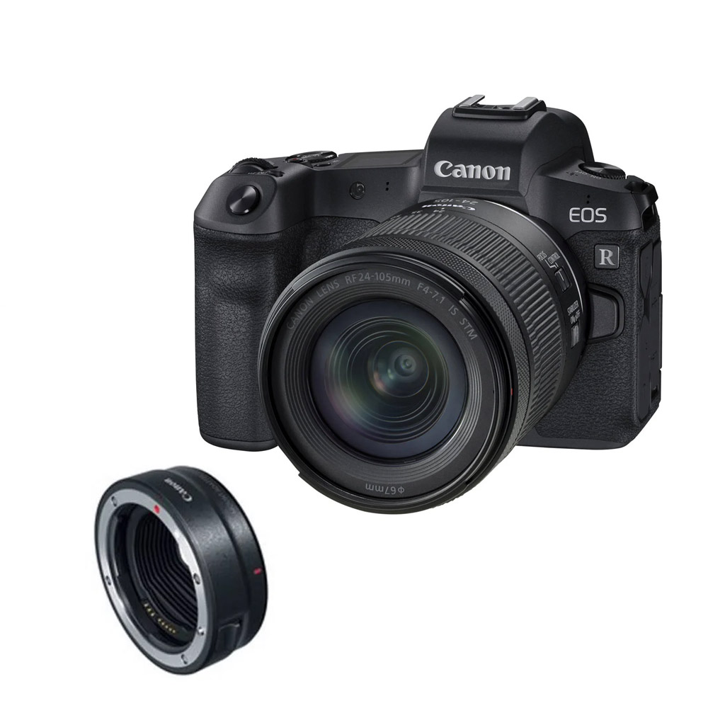 دوربین بدون آینه کانن EOS R با لنز 24-105 STM میلی‌متر + تبدیل مانت